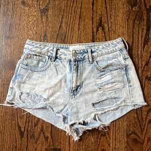 Pacsun distressed light wash high rise festival short